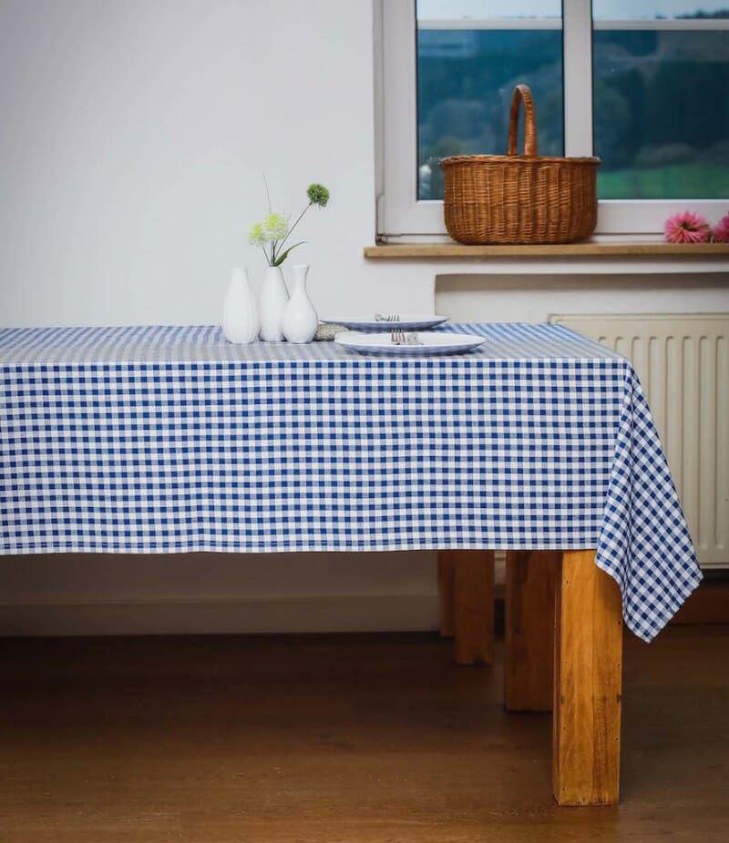 Blau Weie Tischdecke